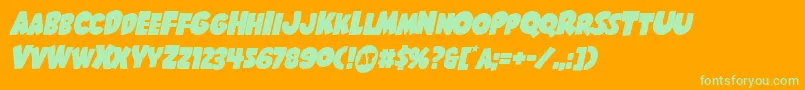 Shablagooital Font – Green Fonts on Orange Background