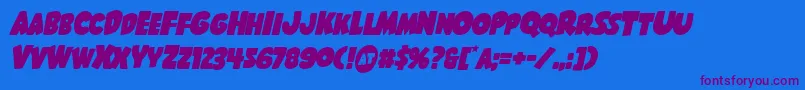 フォントShablagooital – 紫色のフォント、青い背景