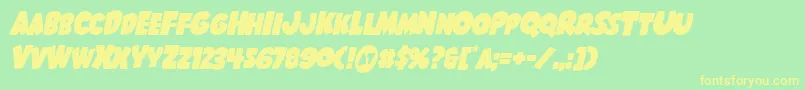 Shablagooital-Schriftart – Gelbe Schriften auf grünem Hintergrund