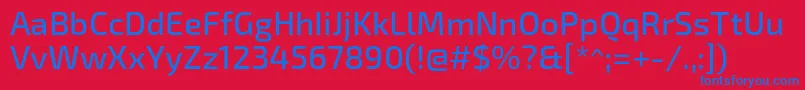 Шрифт Exo2Medium – синие шрифты на красном фоне