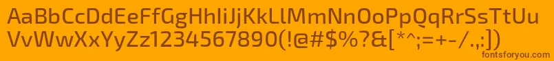 Exo2Medium Font – Brown Fonts on Orange Background