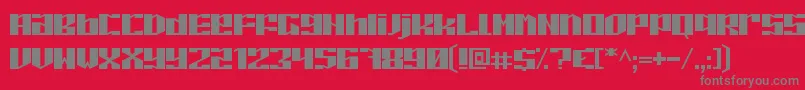 フォントPiloton – 赤い背景に灰色の文字