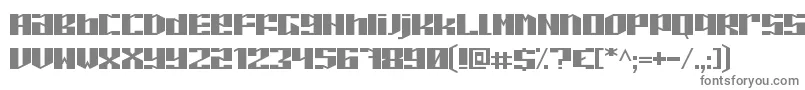 Piloton-fontti – harmaat kirjasimet valkoisella taustalla