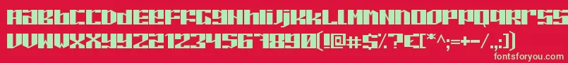 フォントPiloton – 赤い背景に緑の文字