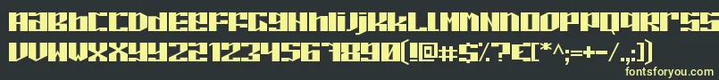 フォントPiloton – 黒い背景に黄色の文字