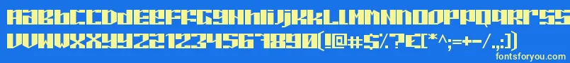 フォントPiloton – 黄色の文字、青い背景