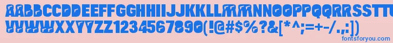 BulltoadpistolRegular Font – Blue Fonts on Pink Background