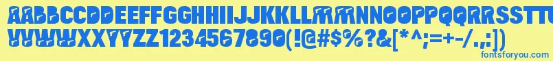 BulltoadpistolRegular Font – Blue Fonts on Yellow Background