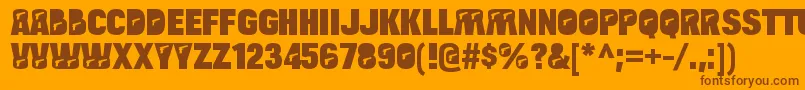 BulltoadpistolRegular Font – Brown Fonts on Orange Background