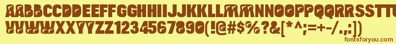 BulltoadpistolRegular Font – Brown Fonts on Yellow Background