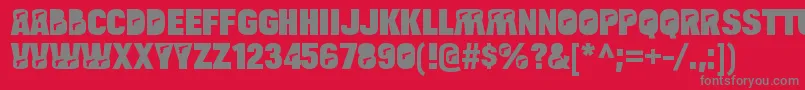 BulltoadpistolRegular Font – Gray Fonts on Red Background