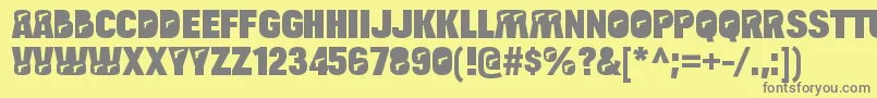 BulltoadpistolRegular Font – Gray Fonts on Yellow Background