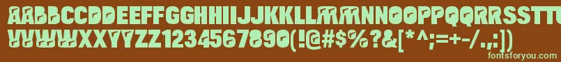 BulltoadpistolRegular Font – Green Fonts on Brown Background