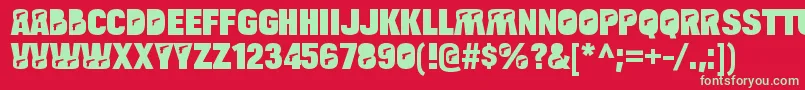 BulltoadpistolRegular Font – Green Fonts on Red Background