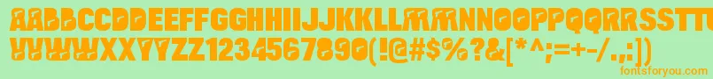 BulltoadpistolRegular Font – Orange Fonts on Green Background