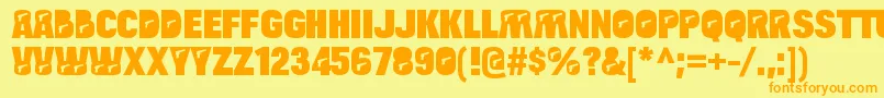 BulltoadpistolRegular Font – Orange Fonts on Yellow Background