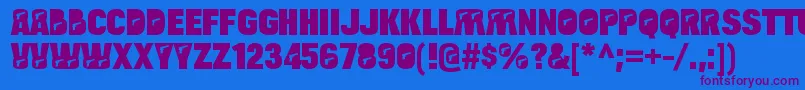 BulltoadpistolRegular Font – Purple Fonts on Blue Background