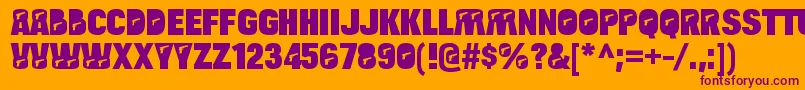 BulltoadpistolRegular-Schriftart – Violette Schriften auf orangefarbenem Hintergrund