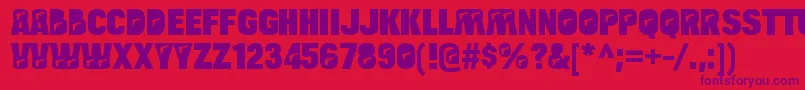 BulltoadpistolRegular Font – Purple Fonts on Red Background