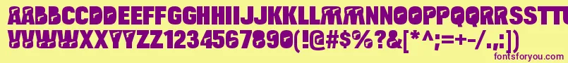 BulltoadpistolRegular Font – Purple Fonts on Yellow Background