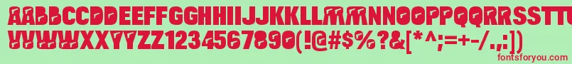 BulltoadpistolRegular Font – Red Fonts on Green Background