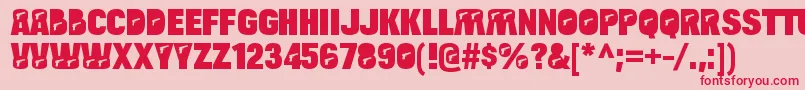 BulltoadpistolRegular Font – Red Fonts on Pink Background