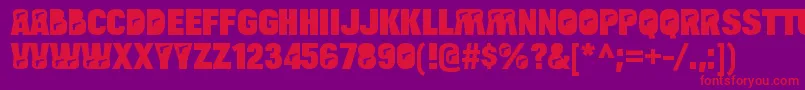 BulltoadpistolRegular Font – Red Fonts on Purple Background