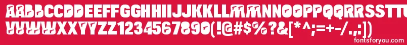 Czcionka BulltoadpistolRegular – białe czcionki na czerwonym tle
