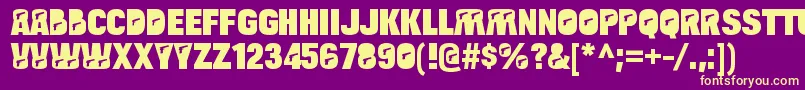 BulltoadpistolRegular Font – Yellow Fonts on Purple Background