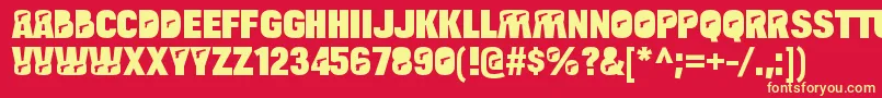 BulltoadpistolRegular Font – Yellow Fonts on Red Background