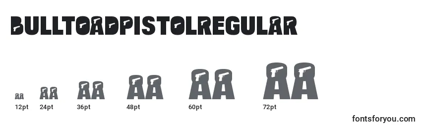 Размеры шрифта BulltoadpistolRegular