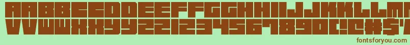 SquareChunks Font – Brown Fonts on Green Background