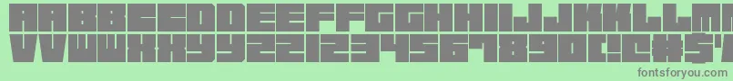 SquareChunks-Schriftart – Graue Schriften auf grünem Hintergrund