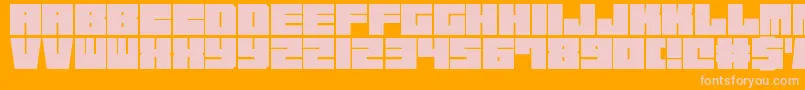 SquareChunks Font – Pink Fonts on Orange Background