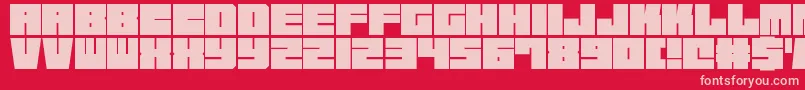 SquareChunks Font – Pink Fonts on Red Background