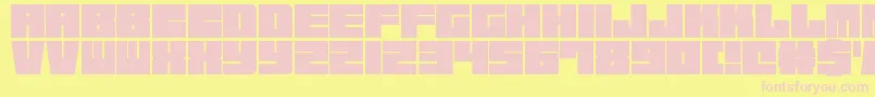 SquareChunks Font – Pink Fonts on Yellow Background