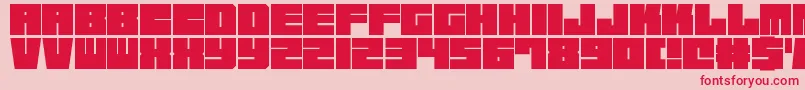 SquareChunks Font – Red Fonts on Pink Background