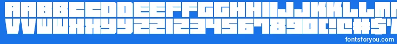 フォントSquareChunks – 青い背景に白い文字