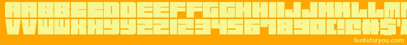 SquareChunks Font – Yellow Fonts on Orange Background