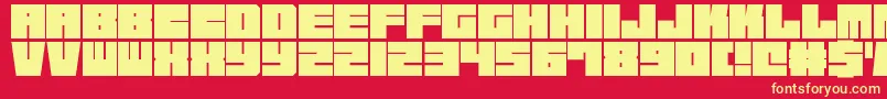 SquareChunks Font – Yellow Fonts on Red Background