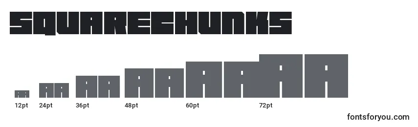 Размеры шрифта SquareChunks