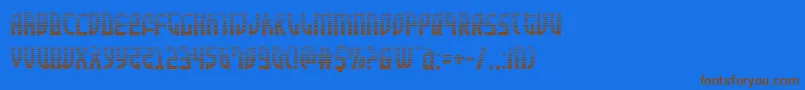 フォントZoneridergrad – 茶色の文字が青い背景にあります。