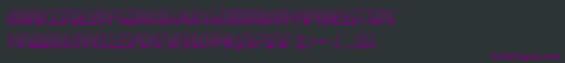 Czcionka Zoneridergrad – fioletowe czcionki na czarnym tle
