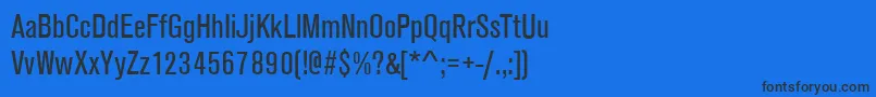 フォントAnconaNarrowRegular – 黒い文字の青い背景