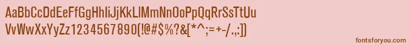 AnconaNarrowRegular-fontti – ruskeat fontit vaaleanpunaisella taustalla