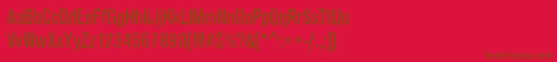 AnconaNarrowRegular-fontti – ruskeat fontit punaisella taustalla