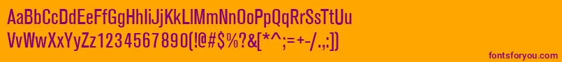 Шрифт AnconaNarrowRegular – фиолетовые шрифты на оранжевом фоне