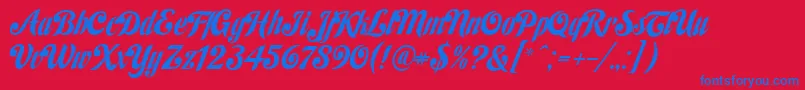 Habanost Font – Blue Fonts on Red Background