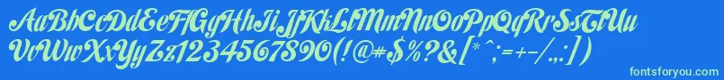 Habanost Font – Green Fonts on Blue Background