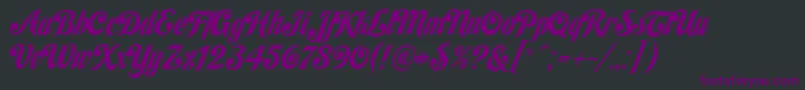 フォントHabanost – 黒い背景に紫のフォント